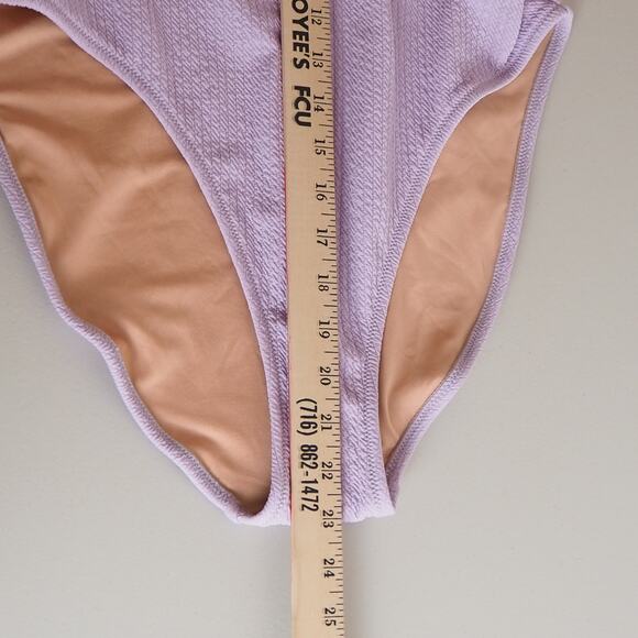 NWT J.Crew One Piece Swimsuit Size 12 Purple Textured Square Neck Low Back BC153 - Picture 4 of 13